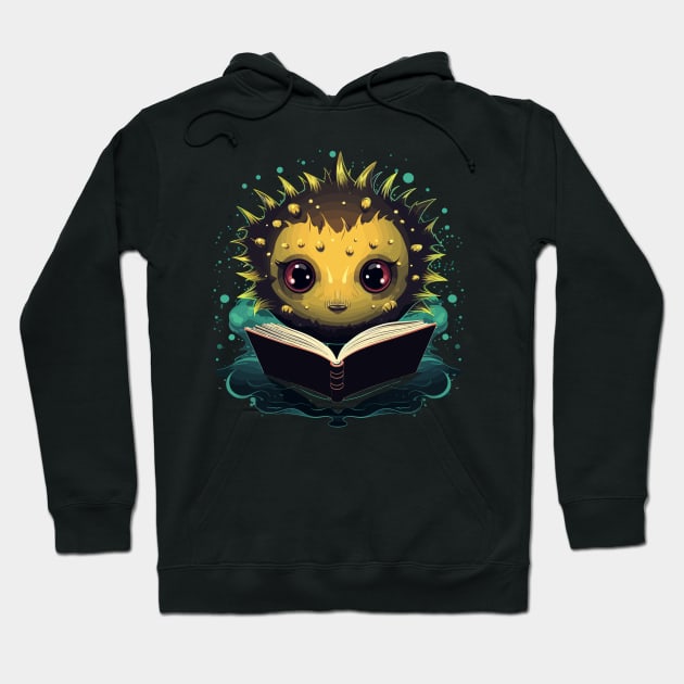 Puffer Fish Reads Book Hoodie by JH Mart